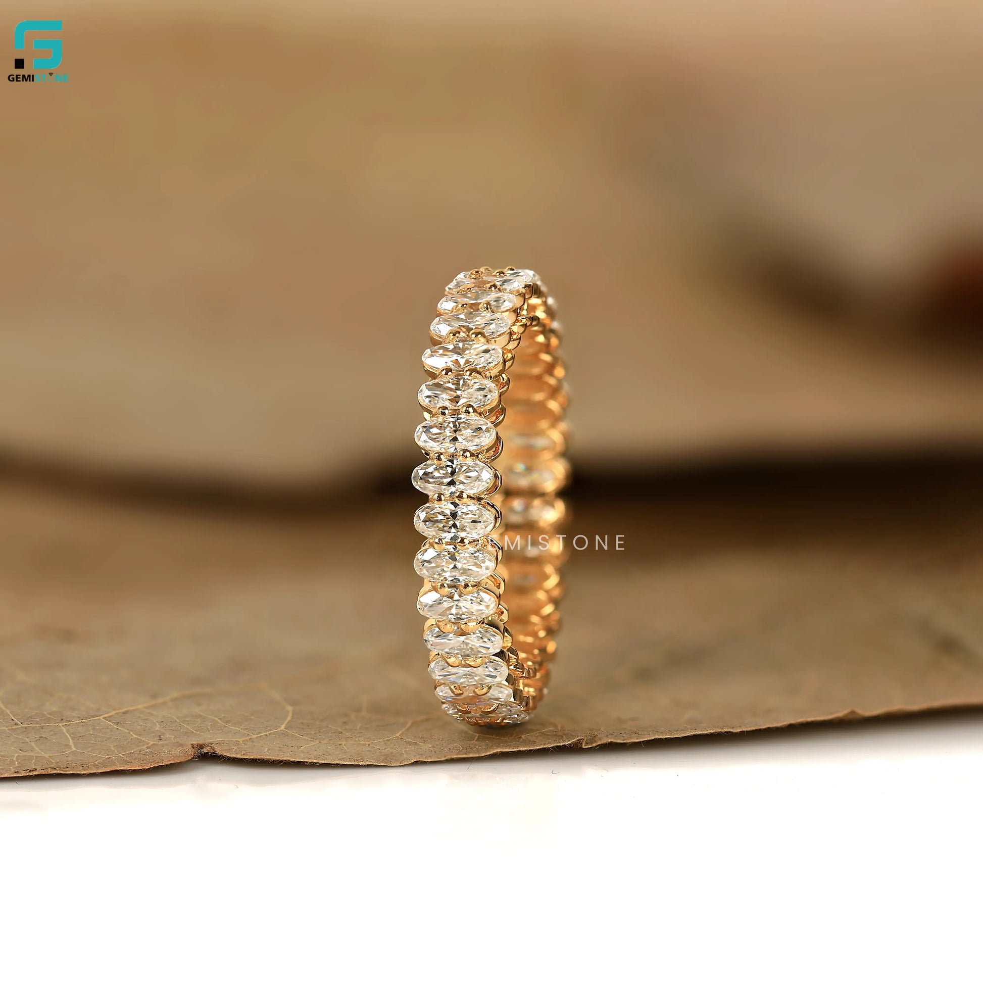 2.30CT Lab Diamond Oval Cut Full Eternity Wedding Band For Women