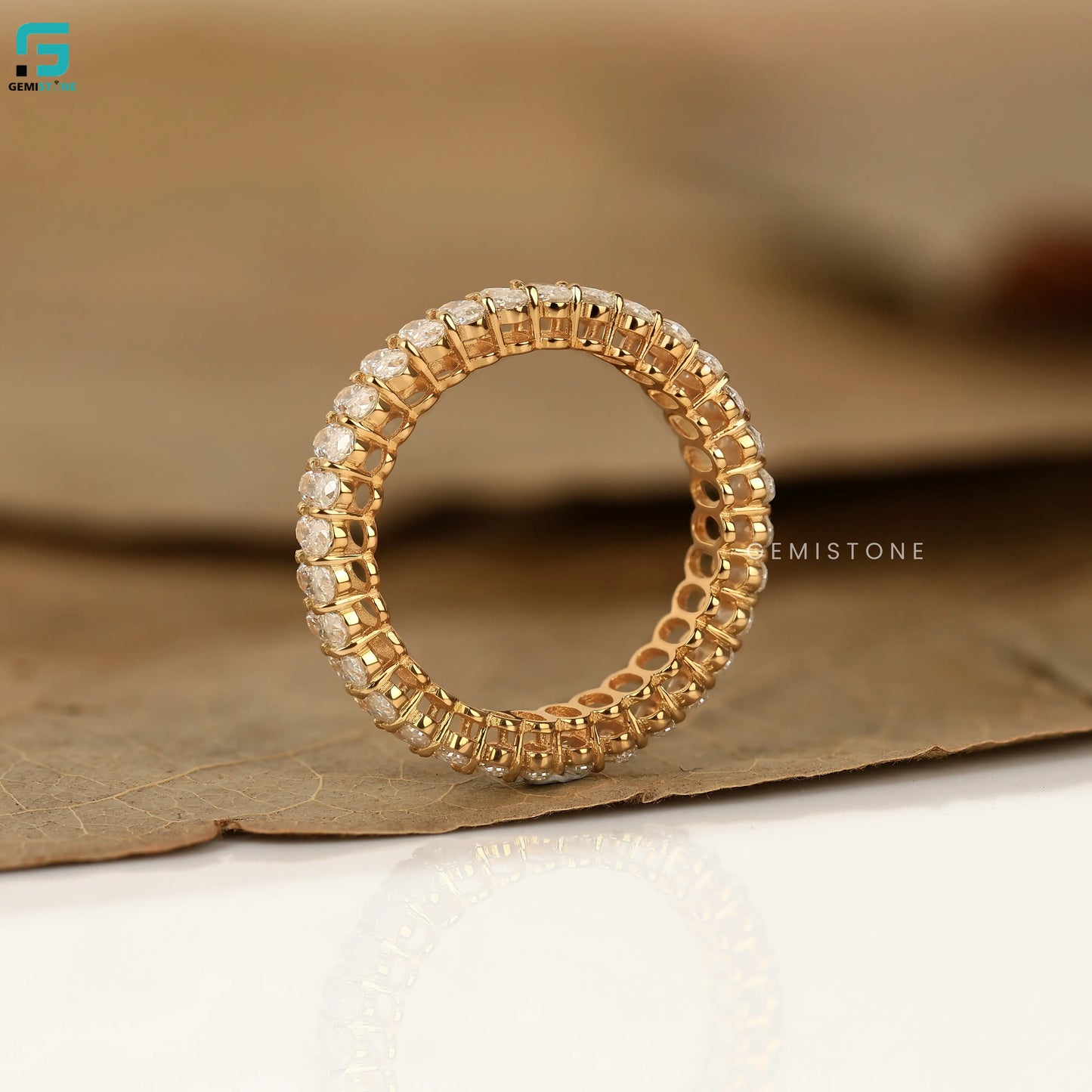 2.30CT Lab Grown Diamond Oval Cut Full Eternity Wedding Band