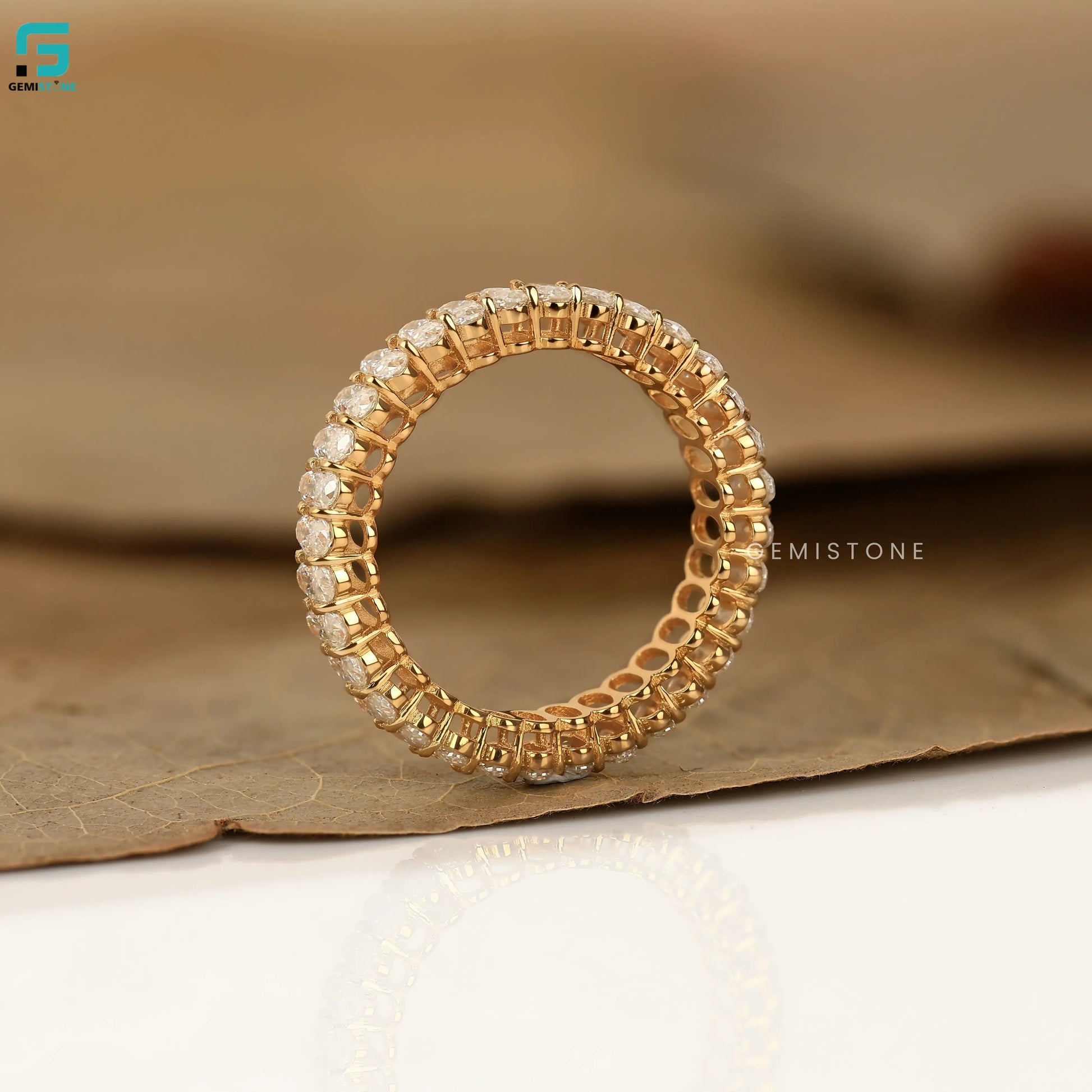 2.30CT Lab Grown Diamond Oval Cut Full Eternity Wedding Band