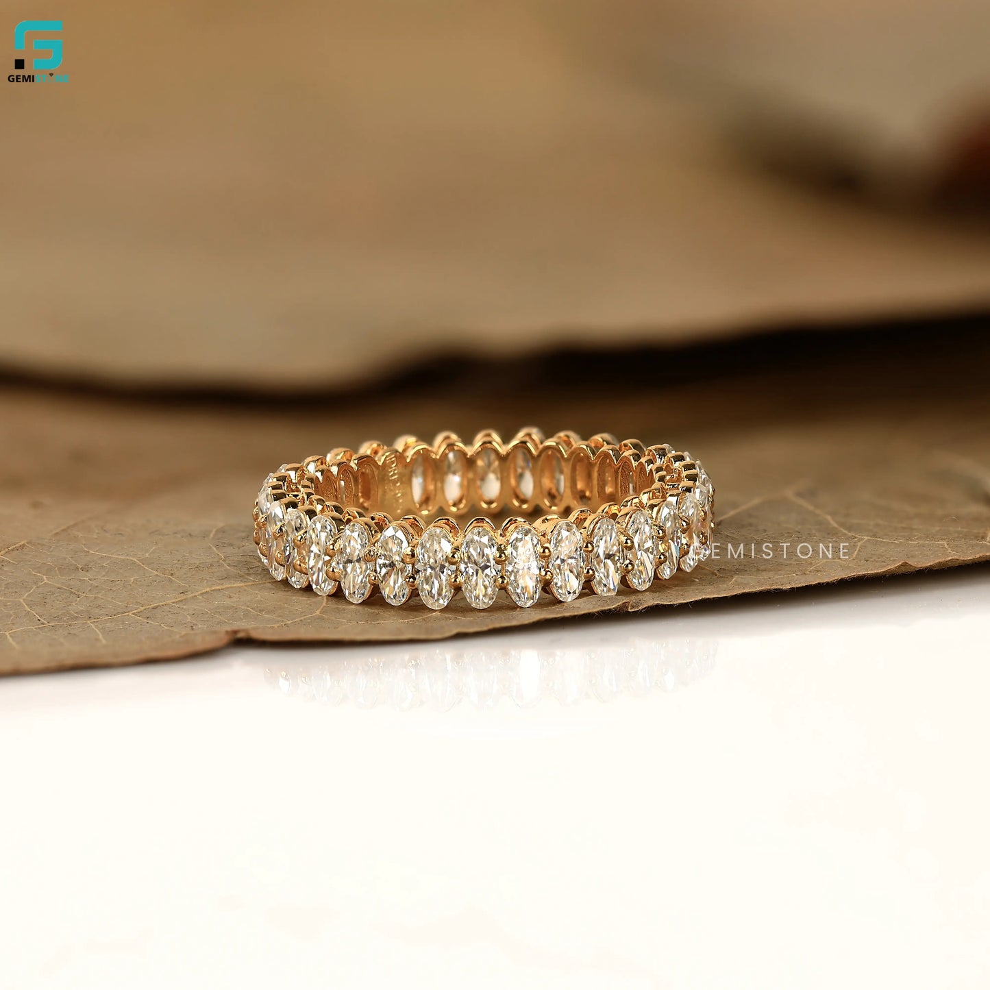 2.30CT Lab Grown Diamond Oval Cut Full Eternity Wedding Band For Women