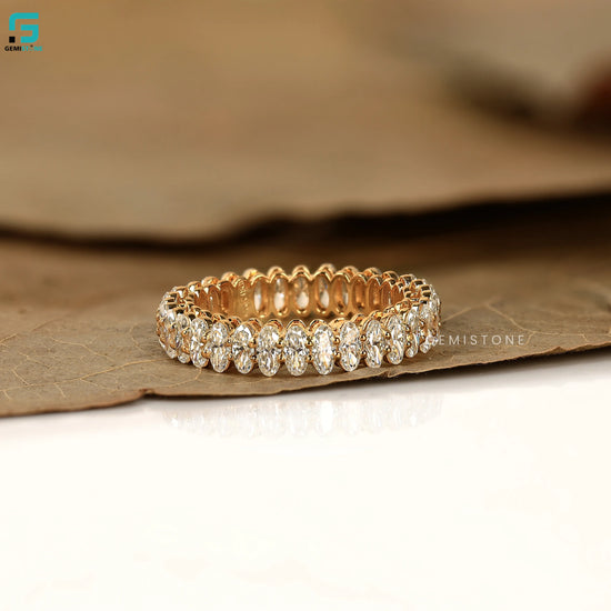 2.30CT Lab Grown Diamond Oval Cut Full Eternity Wedding Band For Women