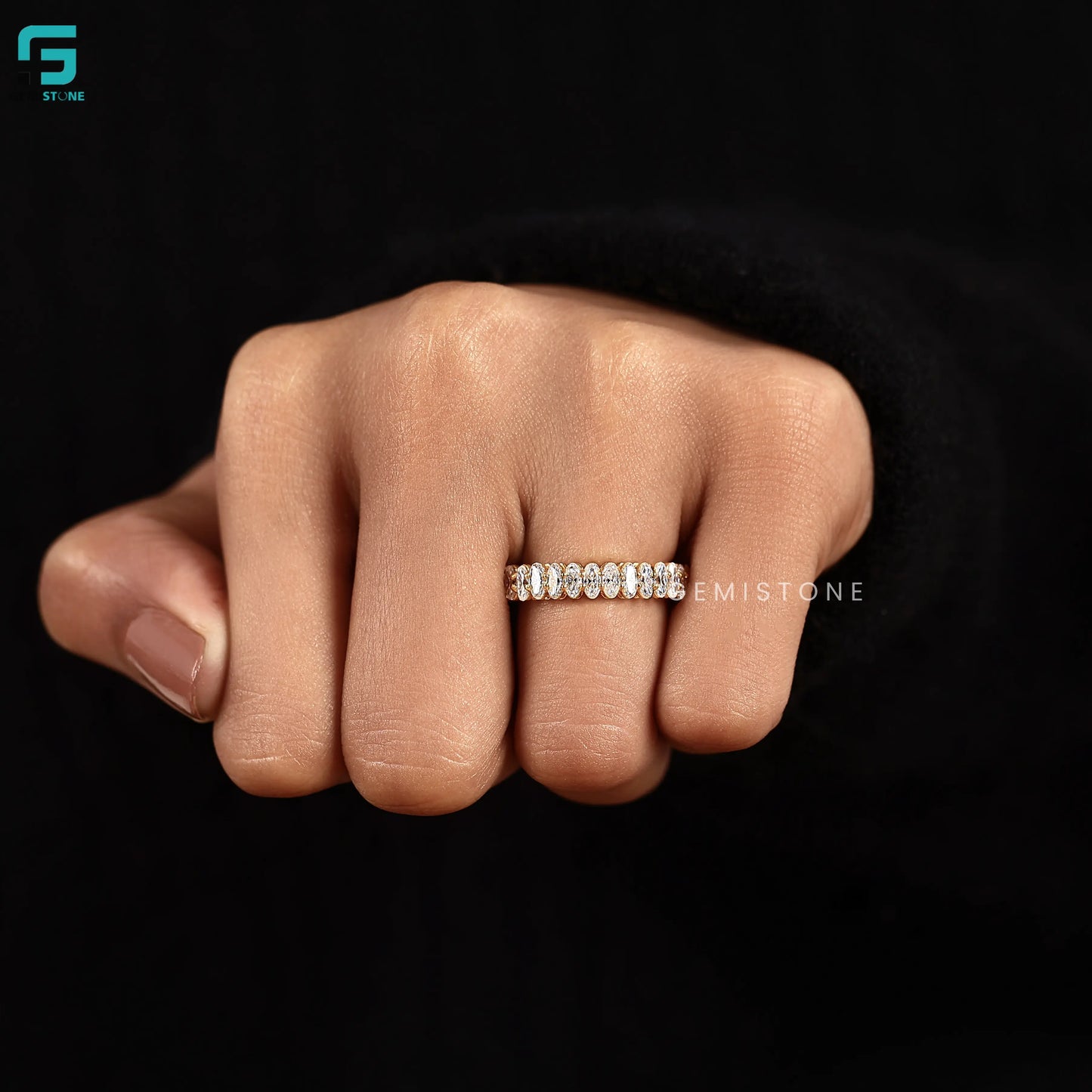 2.30CT Oval Cut Lab Diamond Full Eternity Wedding Band 