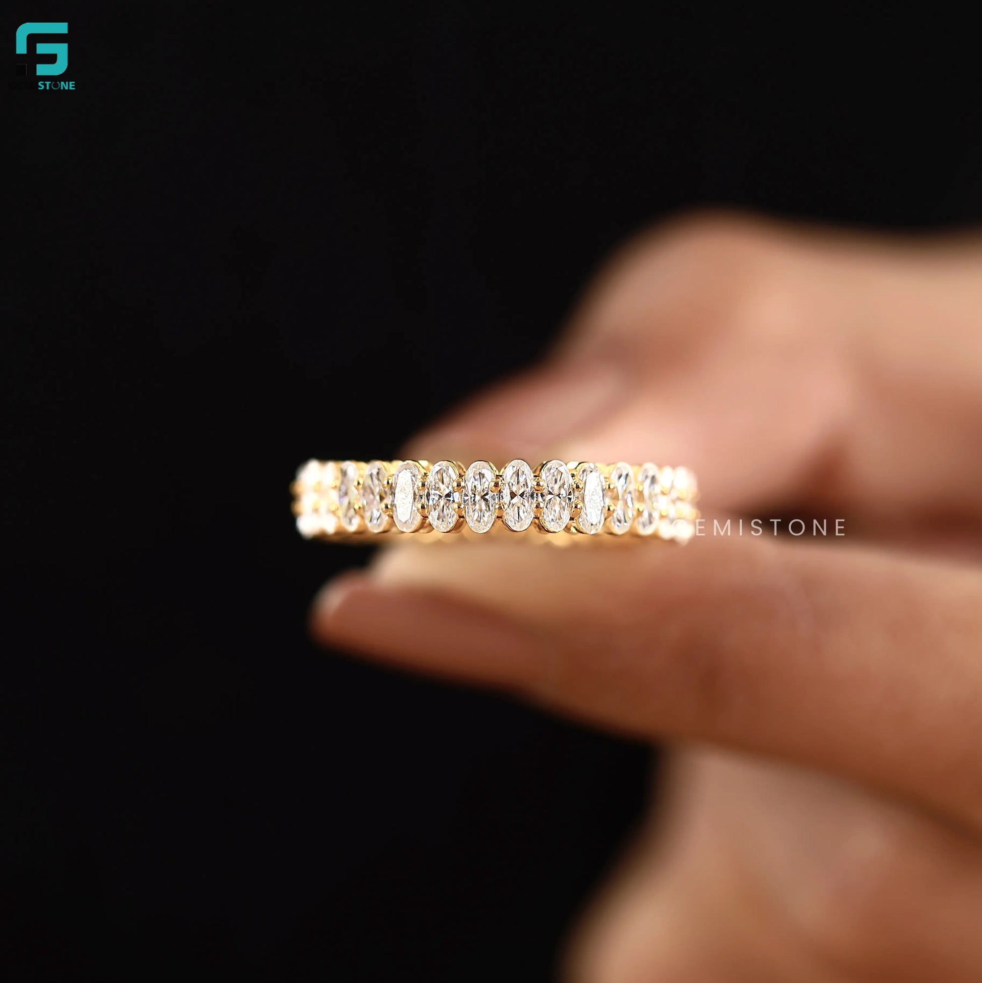 2.30CT Oval Cut Lab Diamond Full Eternity Wedding Band For Women