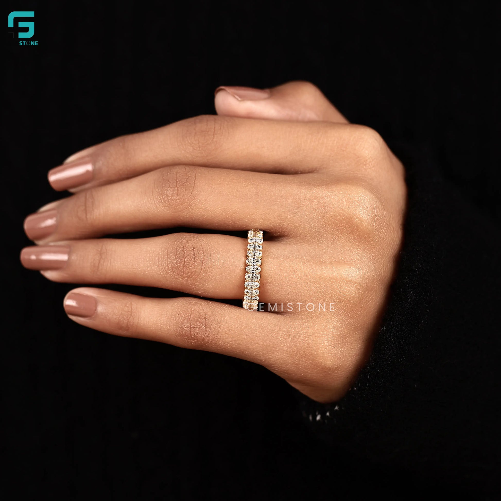 2.30CT Oval Cut Lab Grown Diamond Full Eternity Wedding Band 