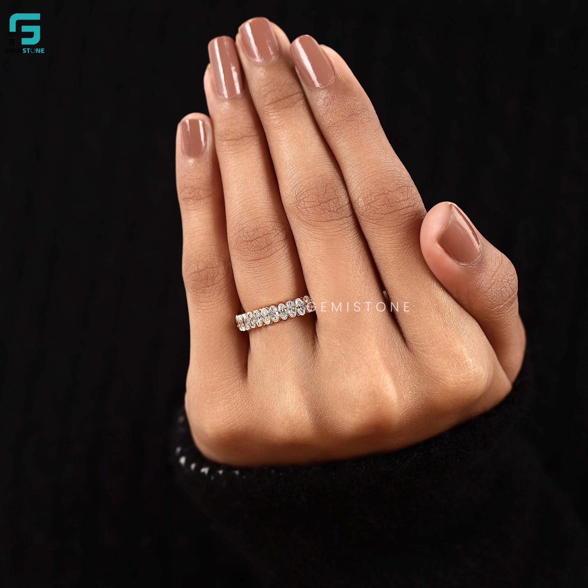 2.30CT Oval Cut Lab Grown Diamond Full Eternity Wedding Band For Women