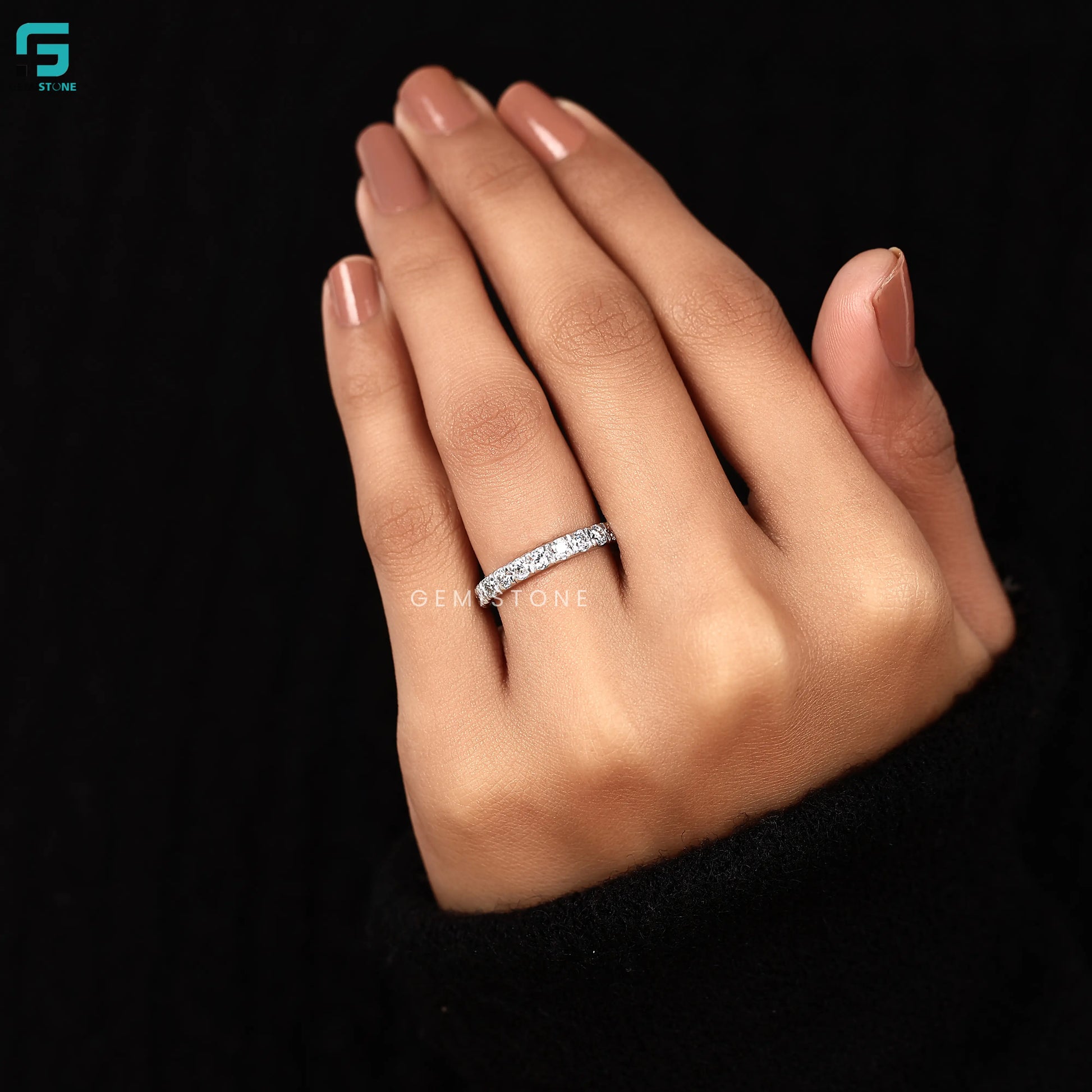 2.30MM Lab Diamond Round Wedding Band For Women