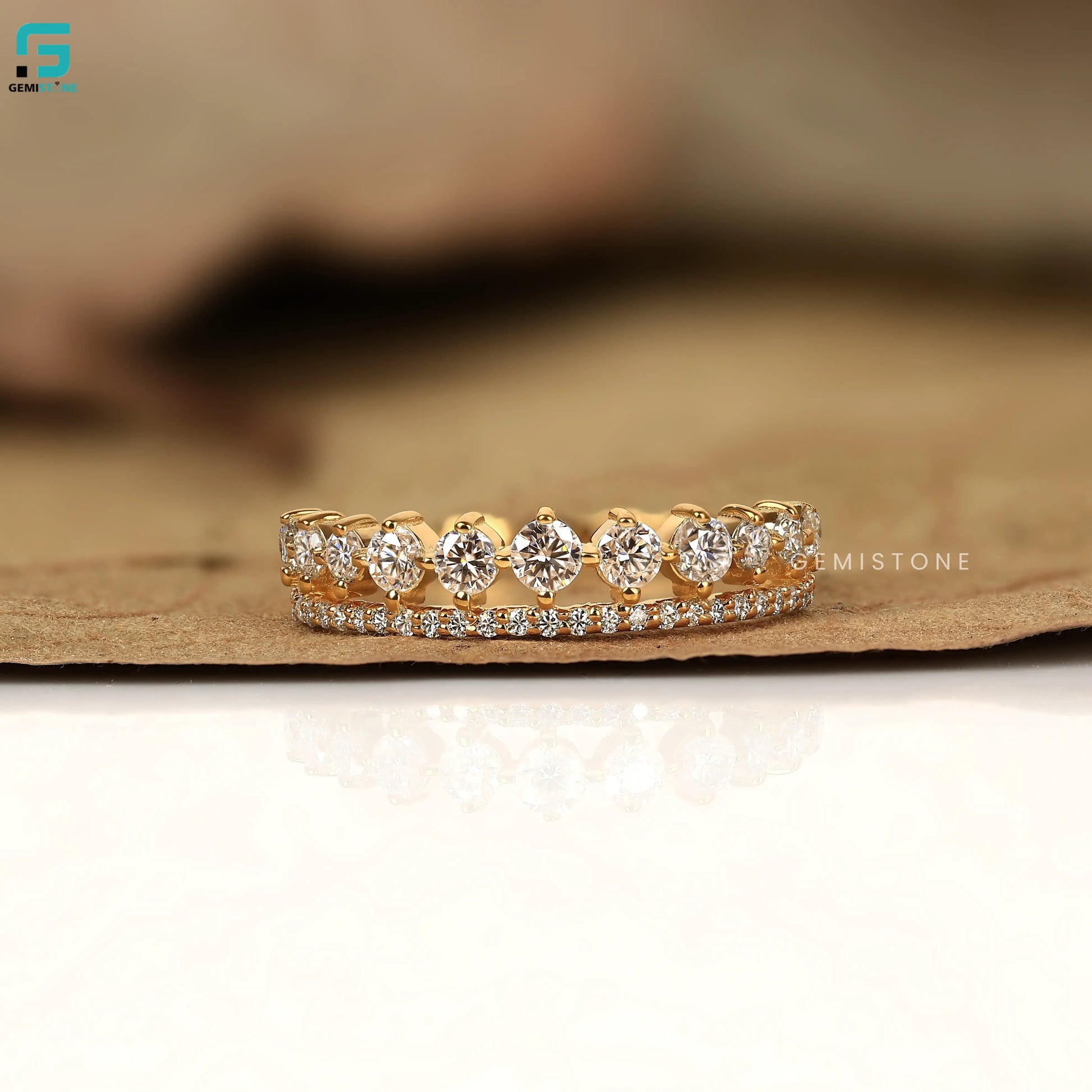 2.80 CT Round Cut Lab Grown Diamond Half Eternity Wedding Band For Women