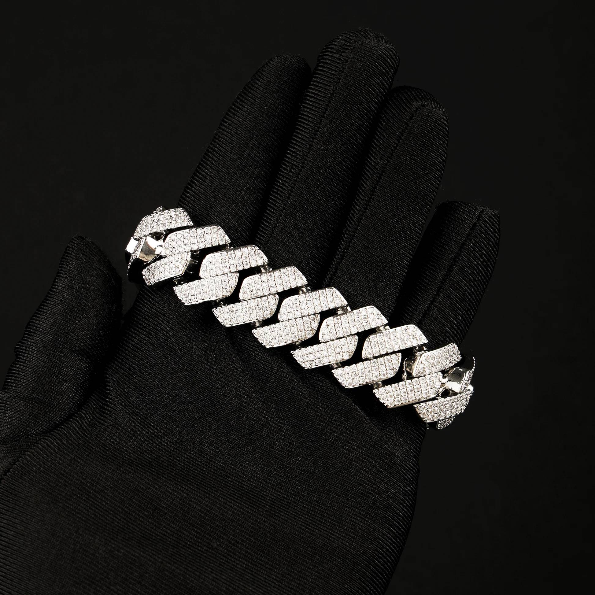 20MM-925-Silver-Moissanite-Prong-Cuban-Link-Bracelet-White-Gold