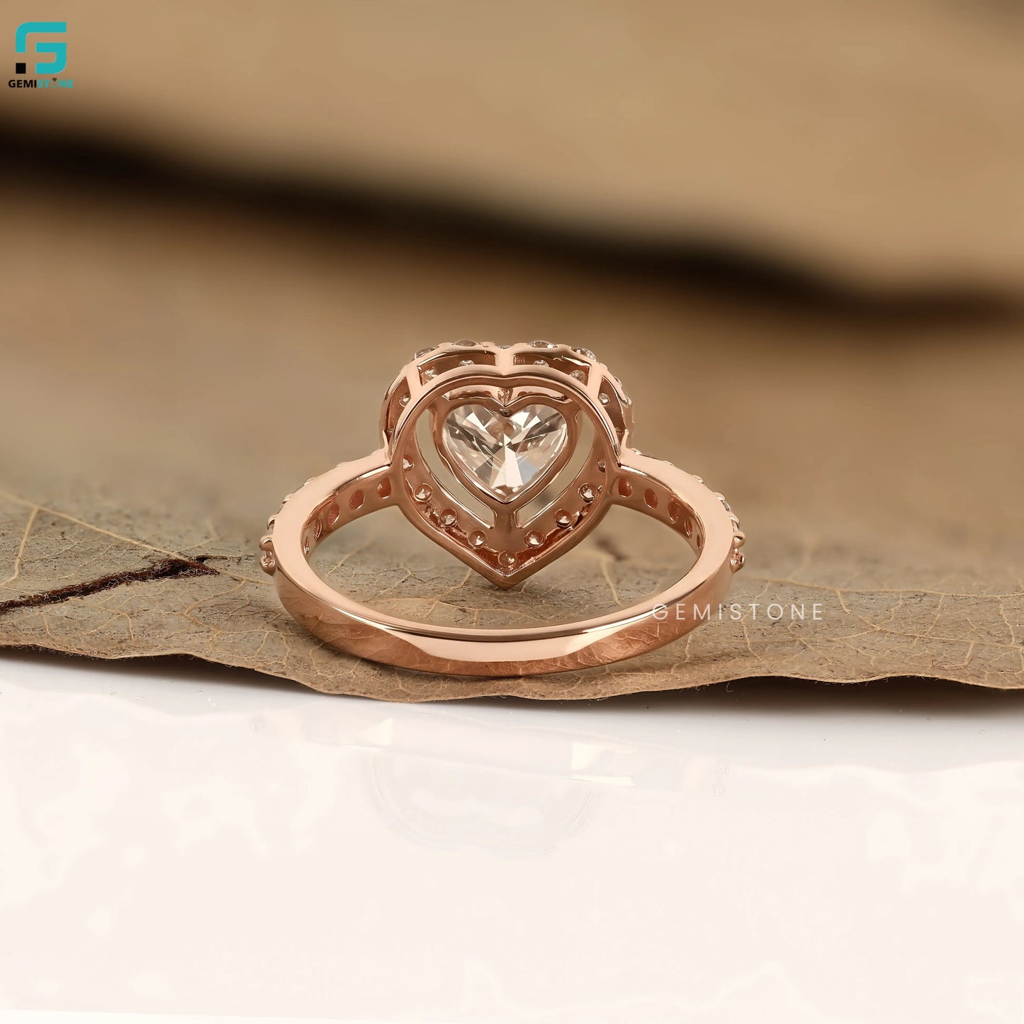 Heart Cut Halo Lab Grown Diamond Pave Set Ring