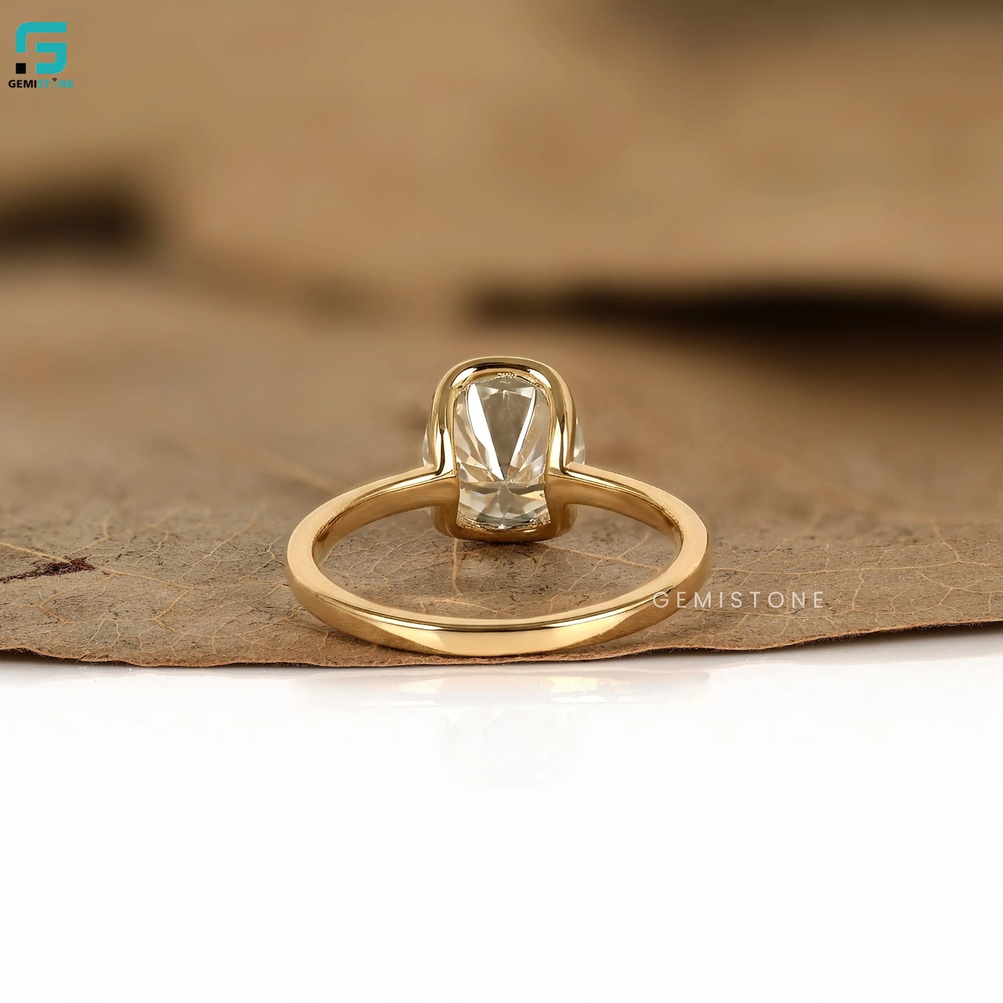 Solitaire Round Cut Lab Diamond Half Bezel Set Anniversary Ring