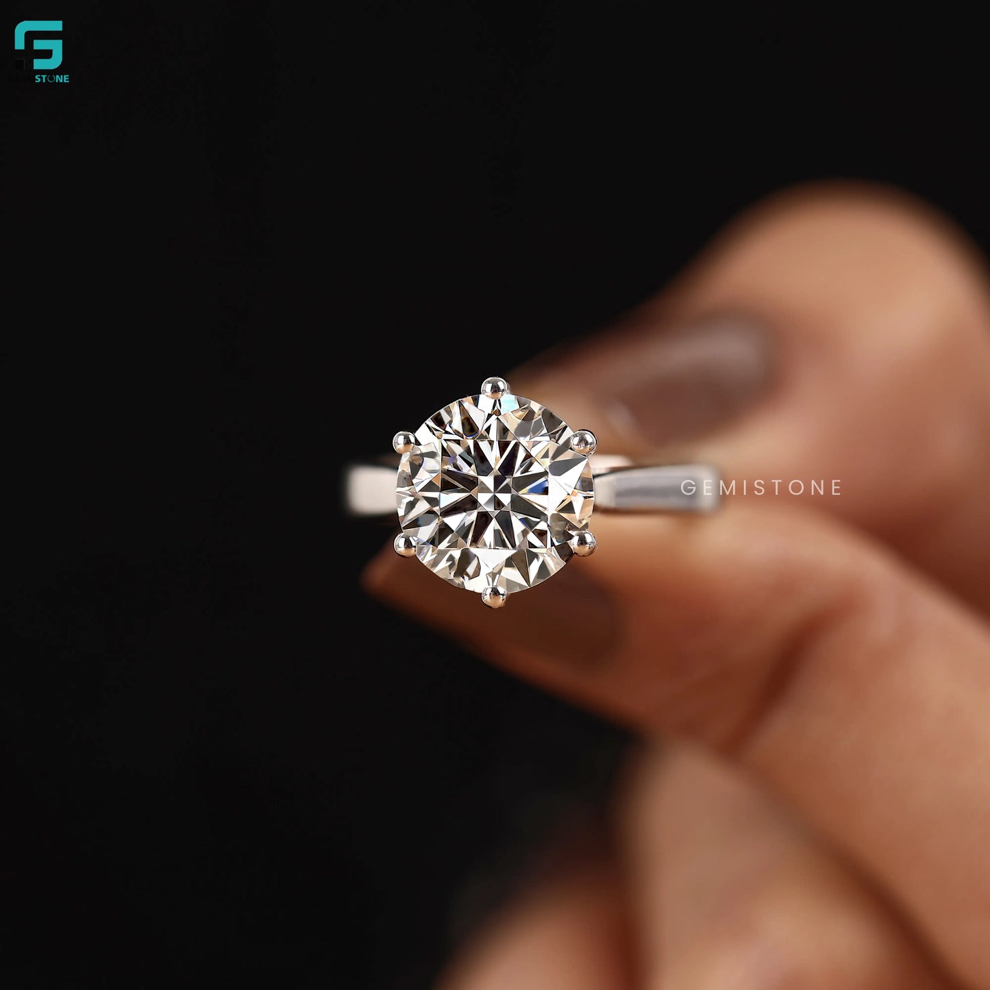 2CT Round Solitaire Lab Diamond Wide Band Ring For Women