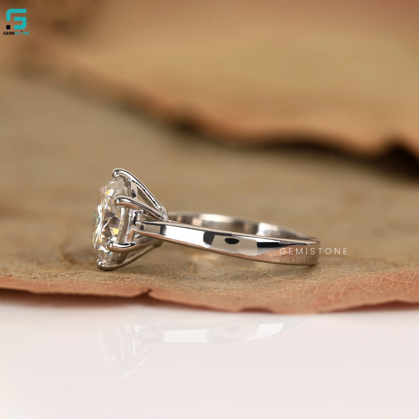 2CT Round Solitaire Lab Diamond Wide Band Ring For Women