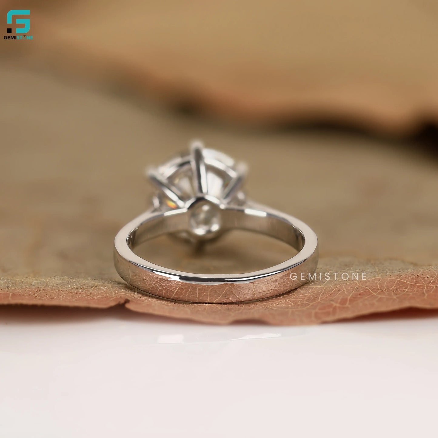2CT Round Solitaire Lab Diamond Wide Band Ring For Women
