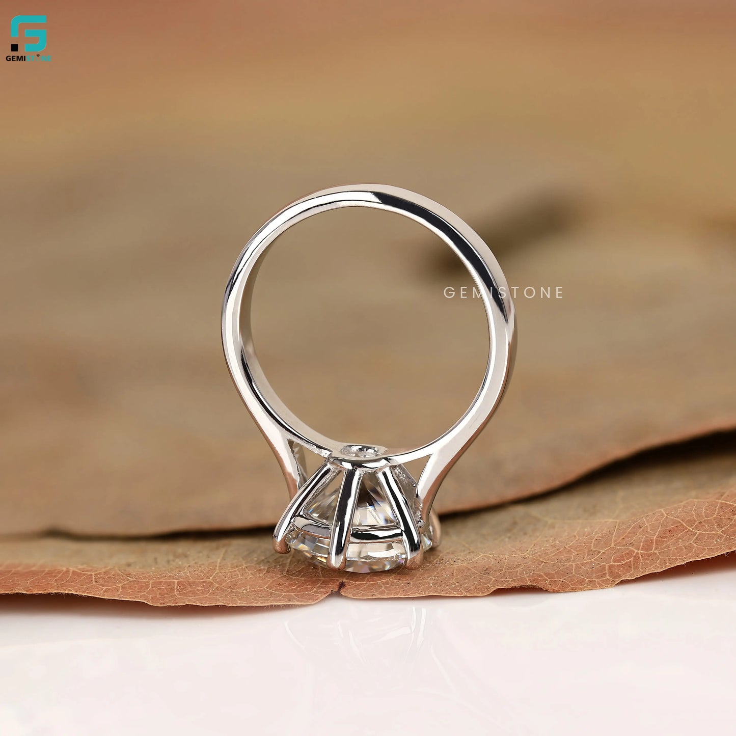 2CT Round Solitaire Lab Diamond Wide Band Ring For Women