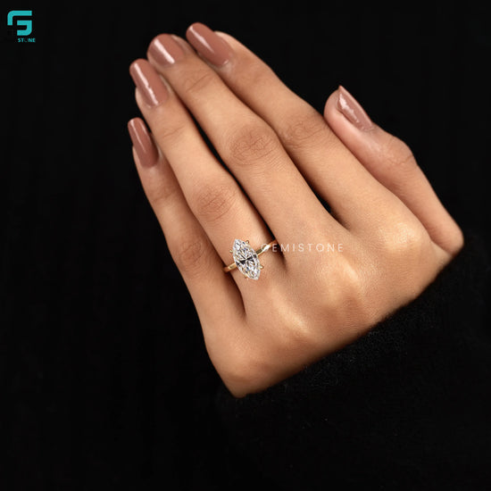 2CT Marquise Cut Lab Diamond Wedding Ring