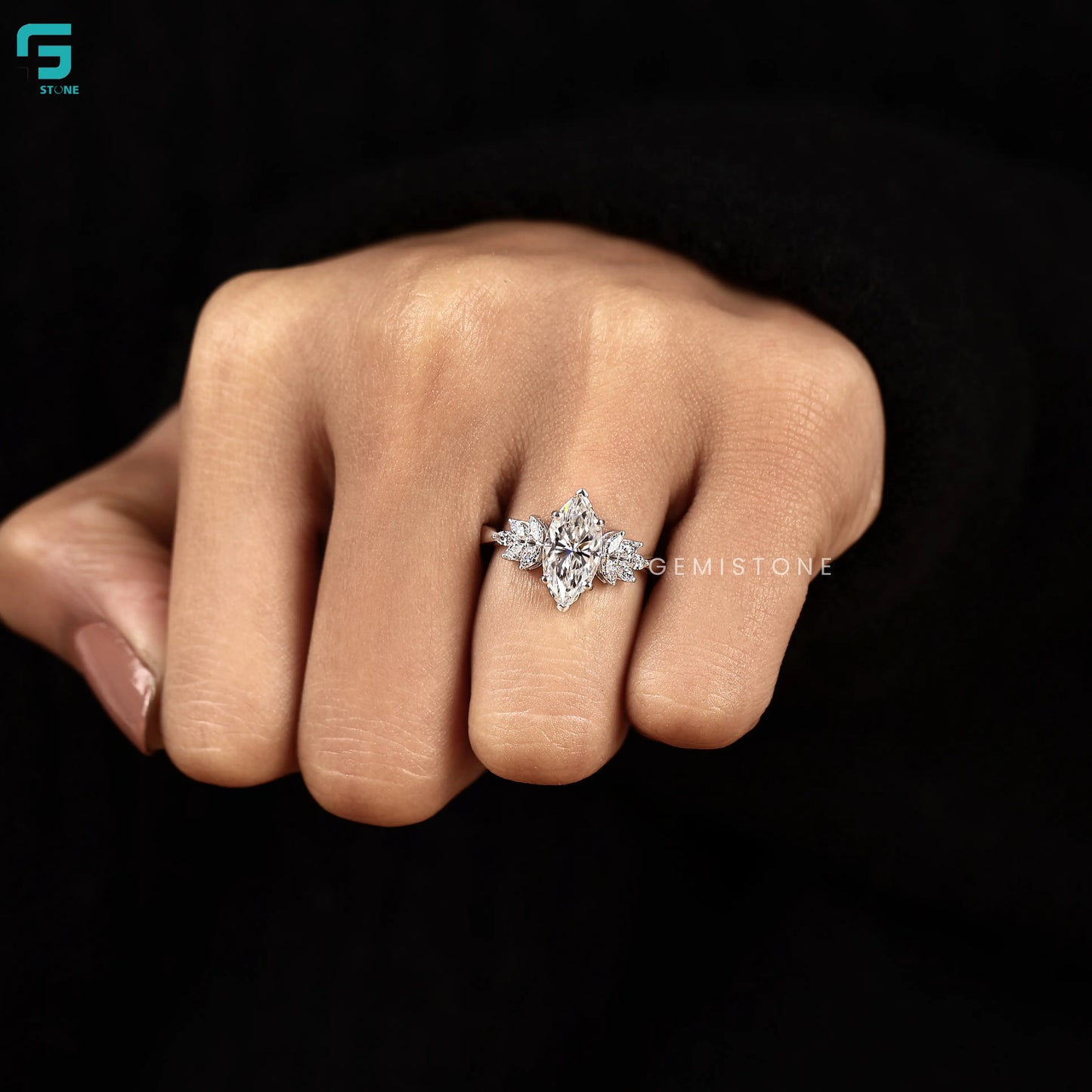 2CT Marquise Leaf Shape Lab Grown Diamond Wedding Ring For Women
