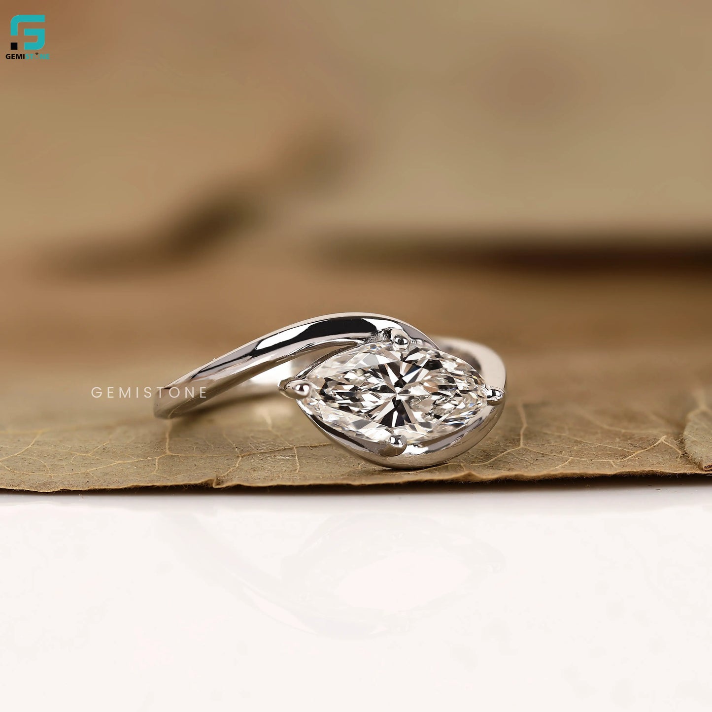 2CT Marquise Soliatre Wedding Ring