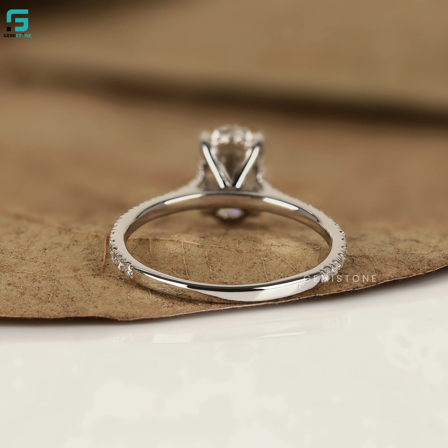 2CT Oval Cut Pave Band Lab Grown Diamond Wedding Ring For Women