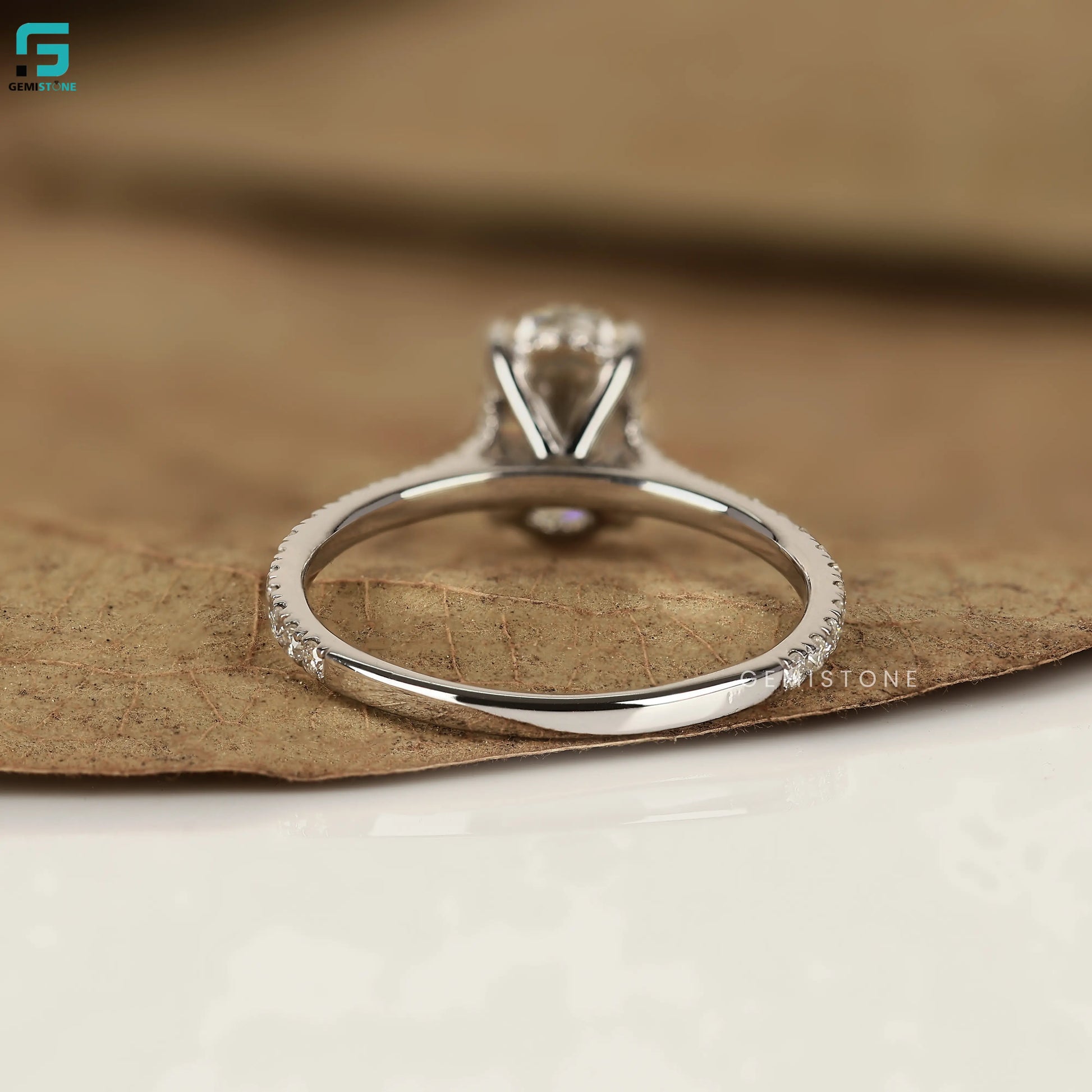 2CT Oval Cut Pave Band Lab Grown Diamond Wedding Ring For Women