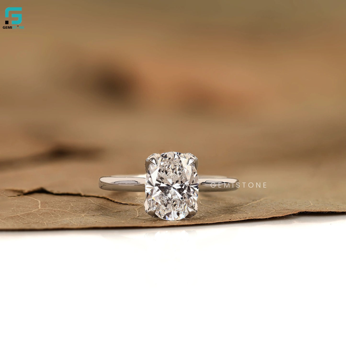 2CT Oval Tulip Set Lab Diamond Annivasary Ring