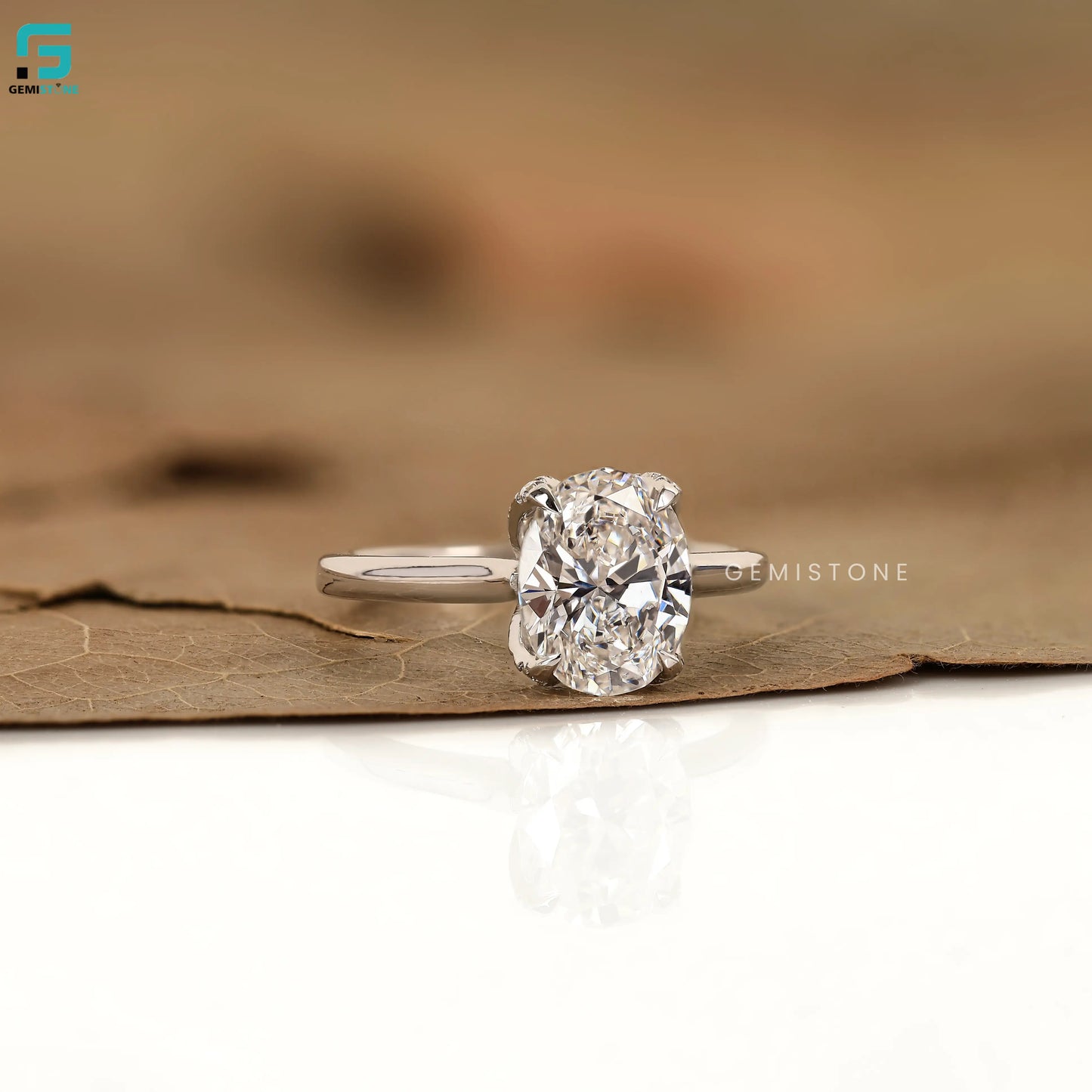 2CT Oval Tulip Set Lab Diamond Annivasary Ring For Women