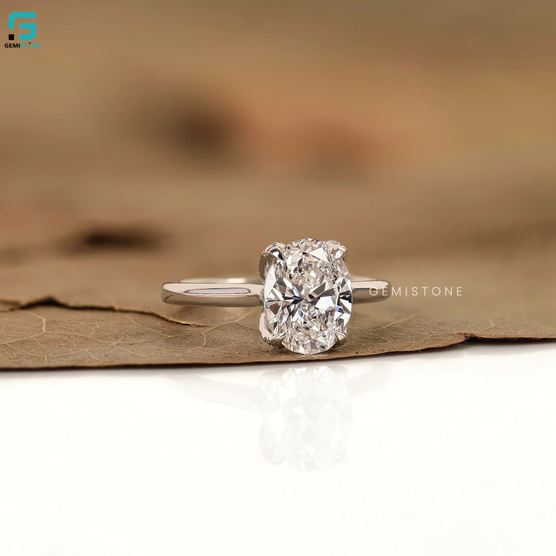 2CT Oval Tulip Set Lab Diamond Annivasary Ring For Women