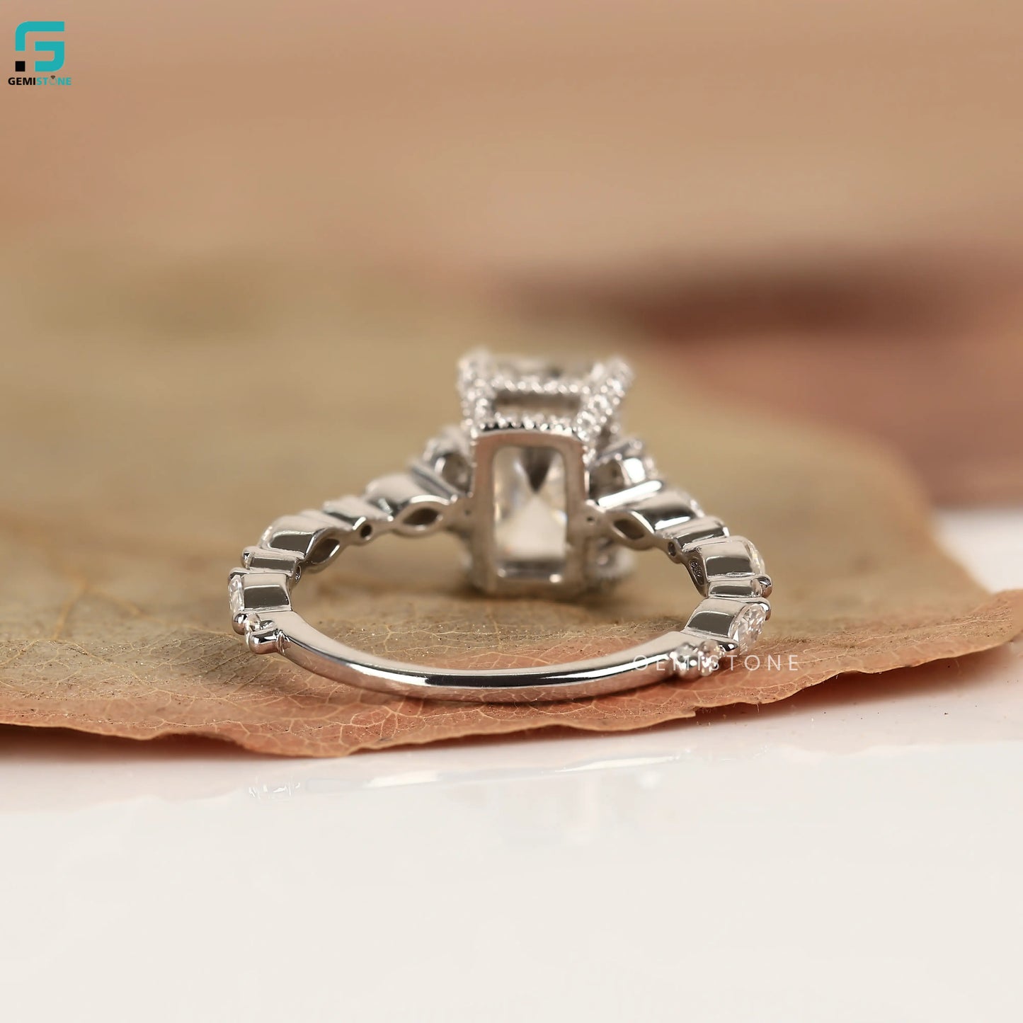 2CT Radiant Cut Lab Diamond Floating Bubble Band Ring For Women