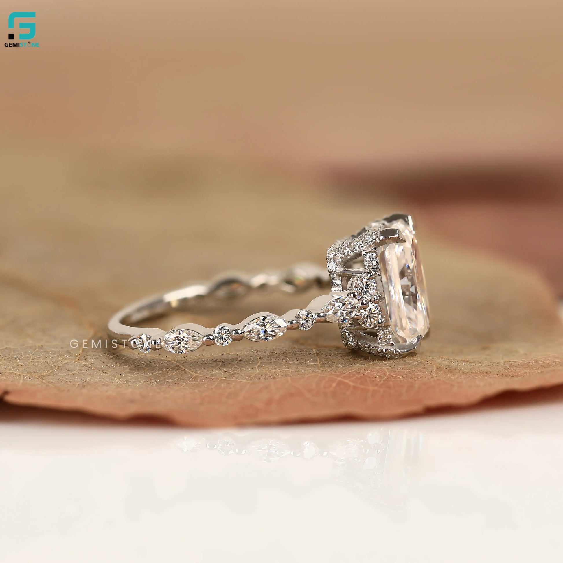 2CT Radiant Cut Lab Grown Diamond Floating Bubble Band Ring For Women