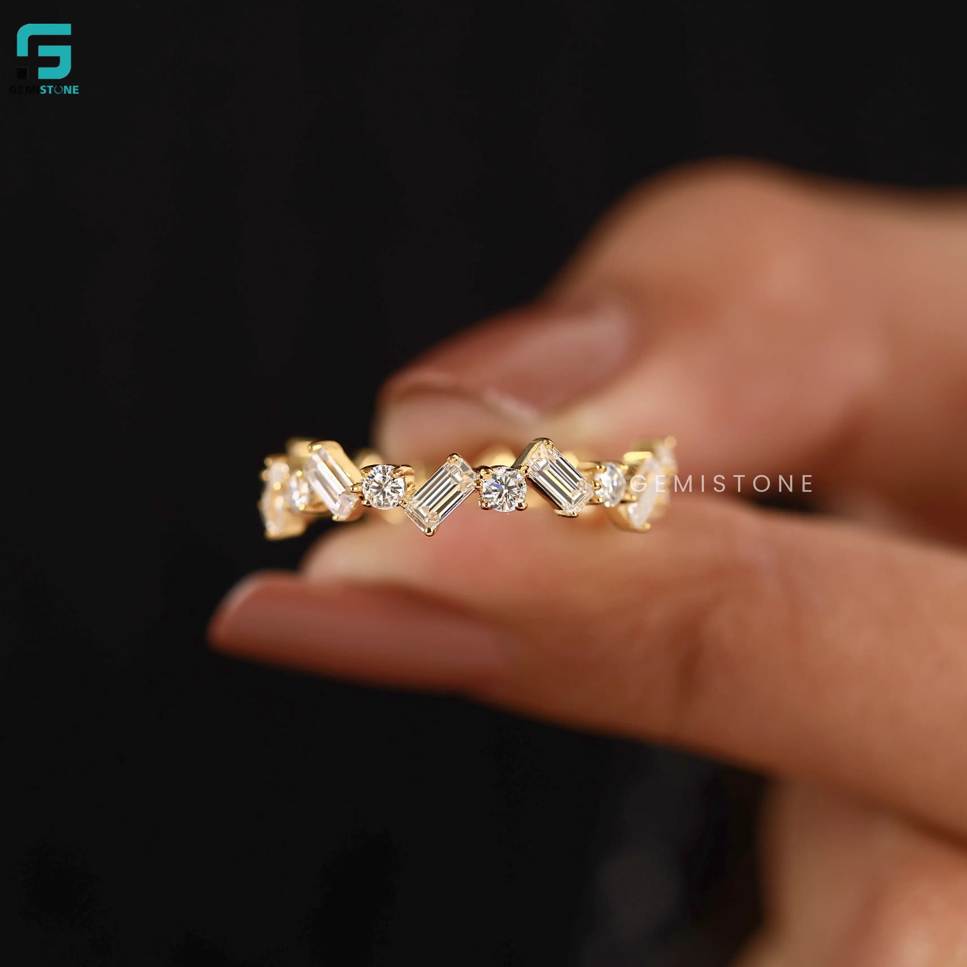 2CT Round And Baguette Lab Diamond Full Eternity Band For Women