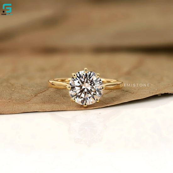 2CT Round Lab Diamond 6Prong Wedding Ring 