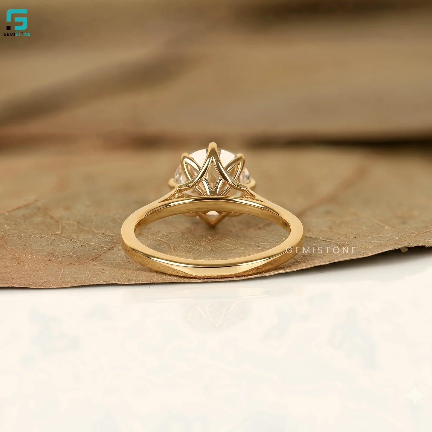2CT Round Lab Grown Diamond 6Prong Wedding Ring For Women
