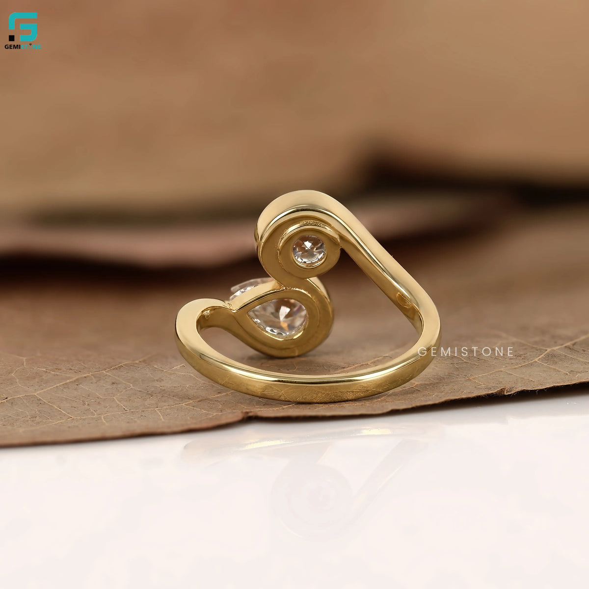 2CT Toi Et Moi Lab Grown Diamond Round And Pear Wedding Ring For Women