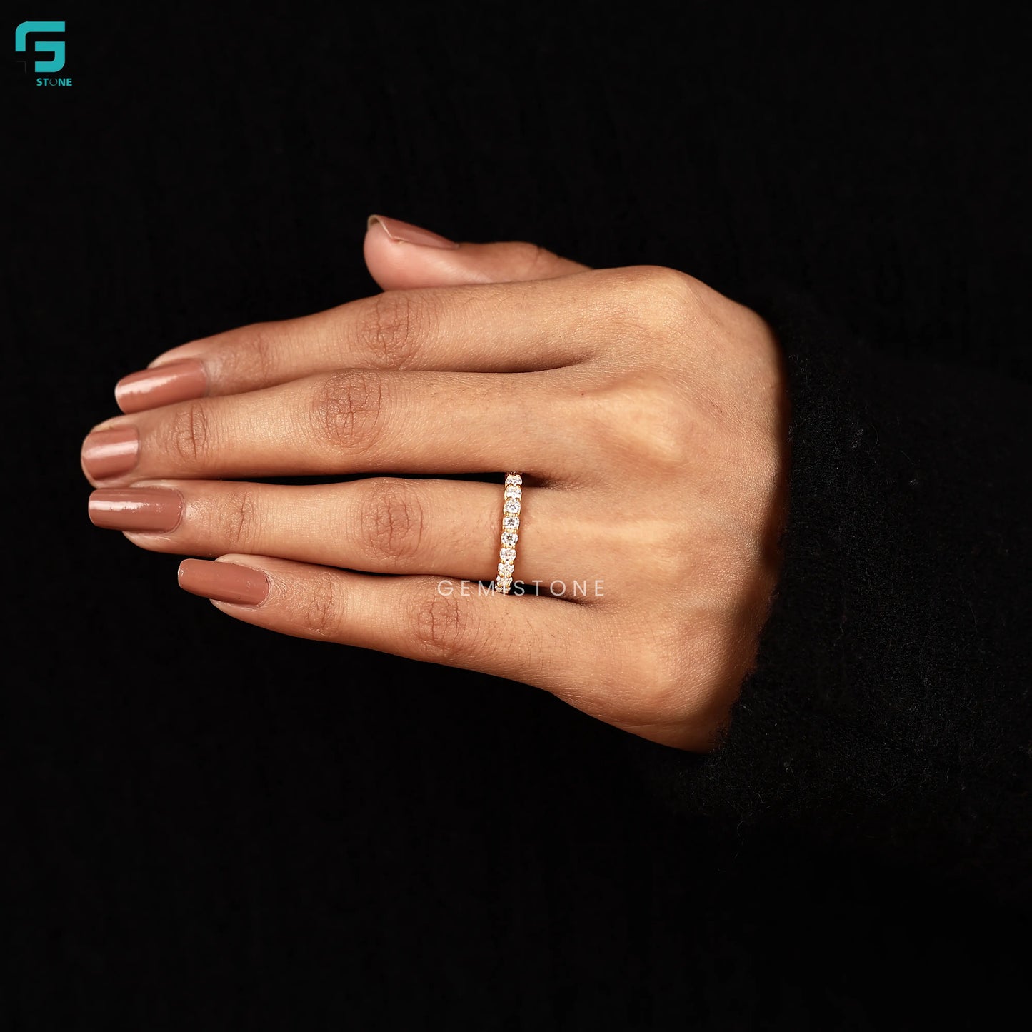 3MM Round Full Eternity Lab Grown Diamond Minimalist Band