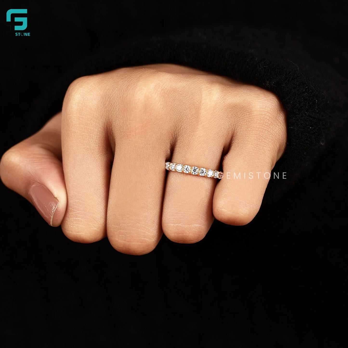 3MM Round Full Eternity Lab Grown Diamond Minimalist Band