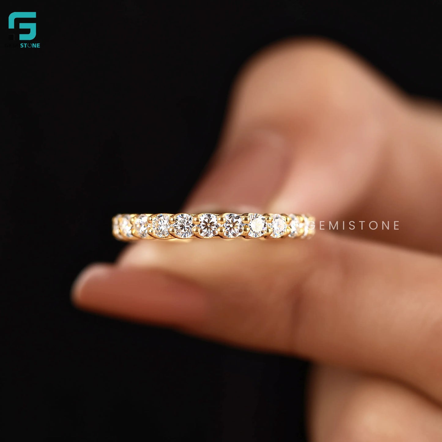 3MM Round Full Eternity Lab Grown Diamond Minimalist Band