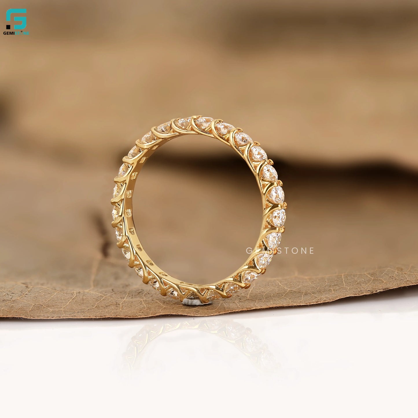 3MM Round Full Eternity Lab Grown Diamond Minimalist Band