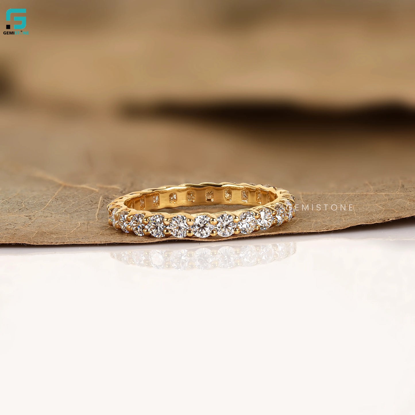 3MM Round Full Eternity Lab Grown Diamond Minimalist Band