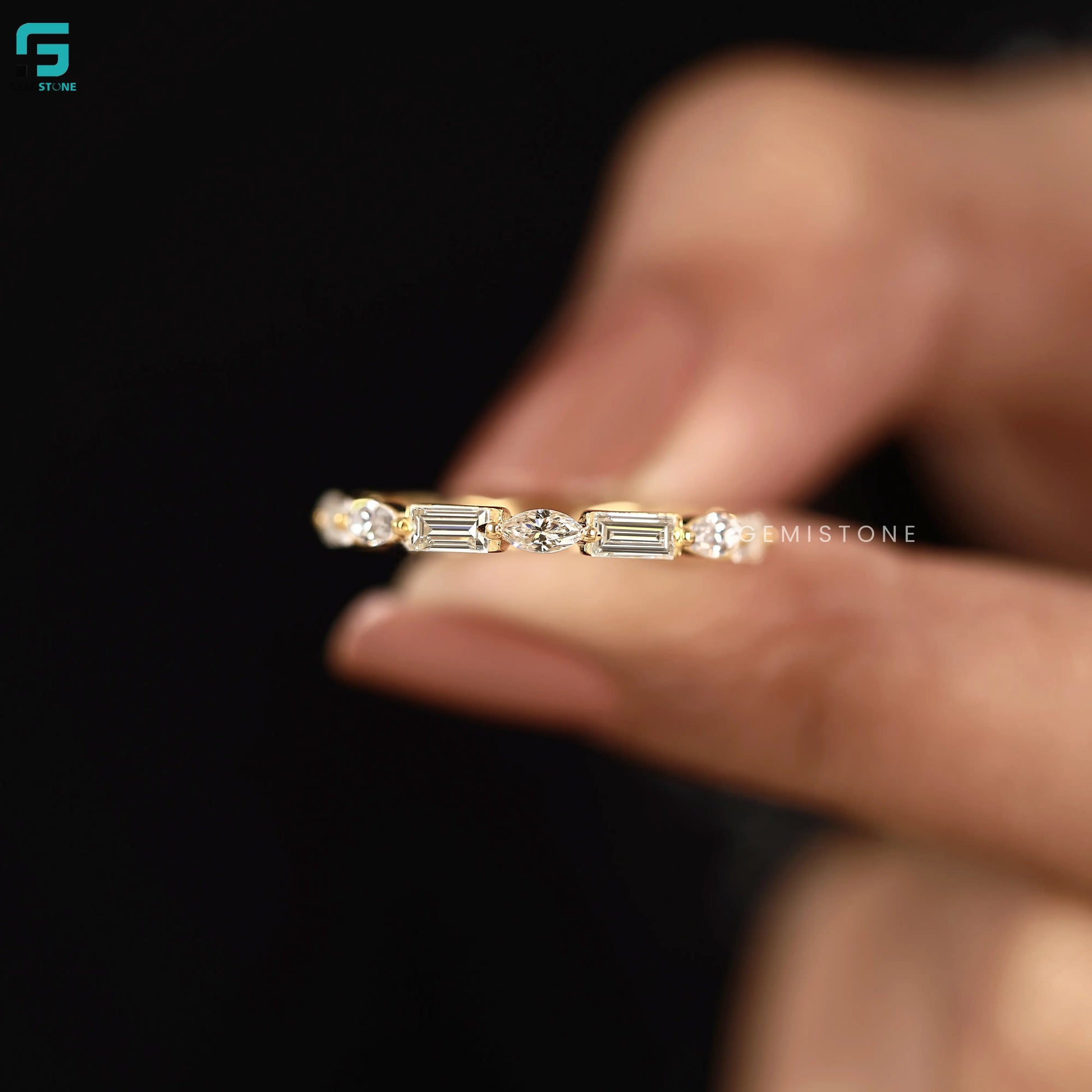 2MM Baguette And Marquise Lab Grown Diamond Wedding Band