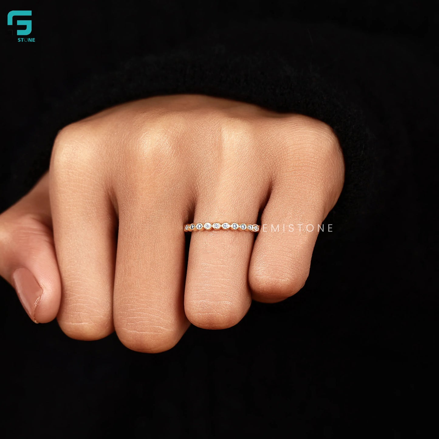 2MM Round Bezel Set Lab Diamond Band