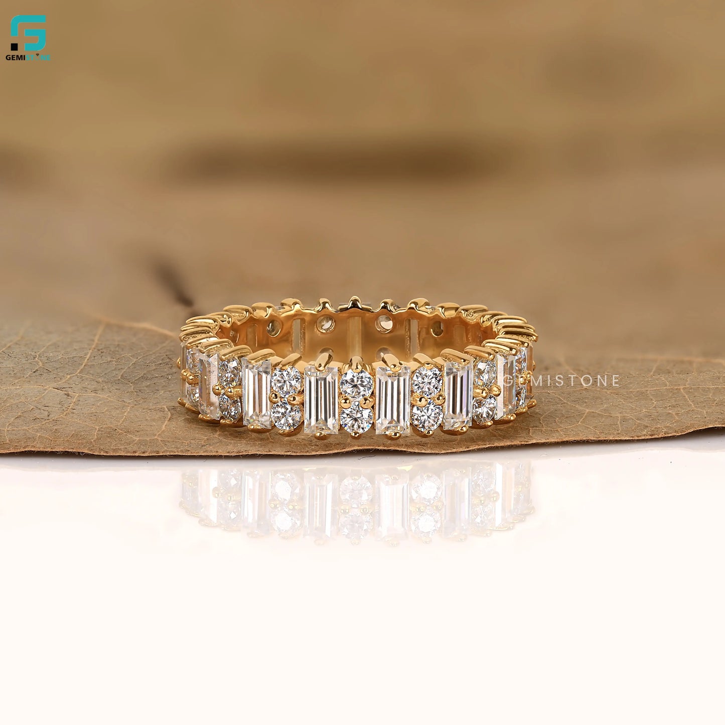 3.30 CT Baguette And Round Cut Lab Grown Eternity Diamond Band