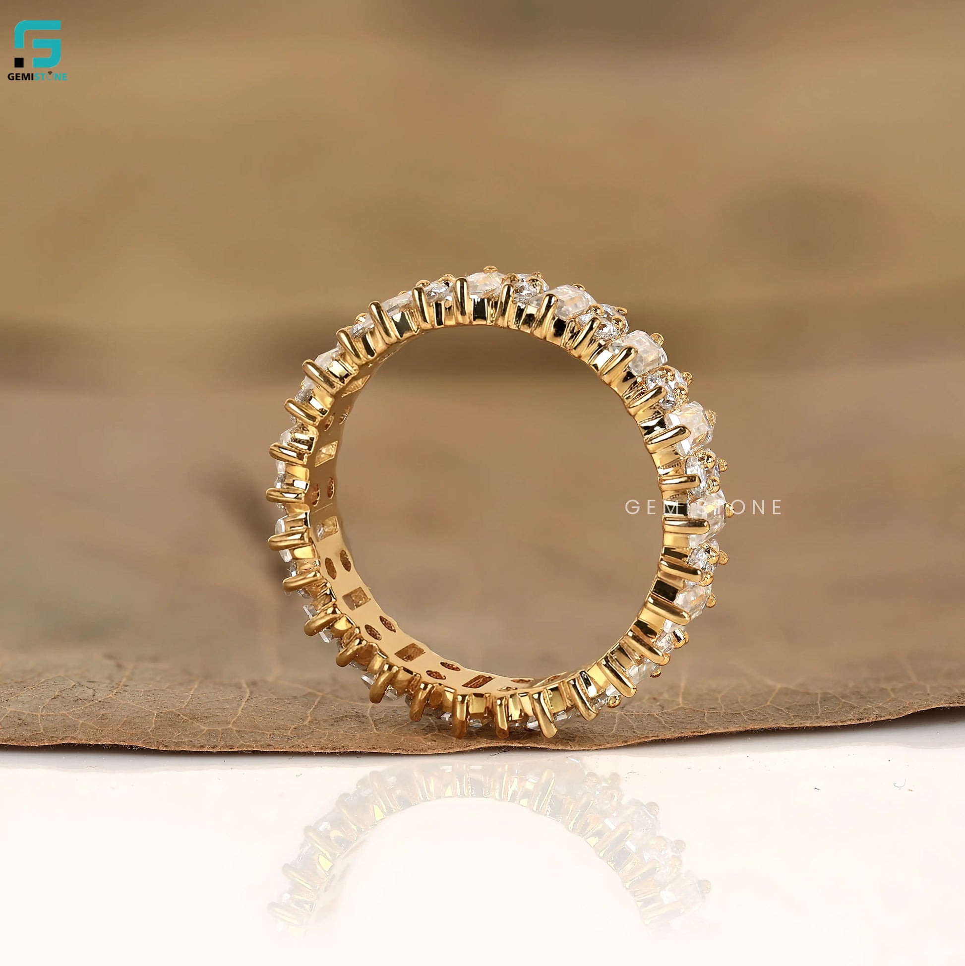 3.30 CT Baguette And Round Cut Lab Grown Eternity Diamond Band For Women