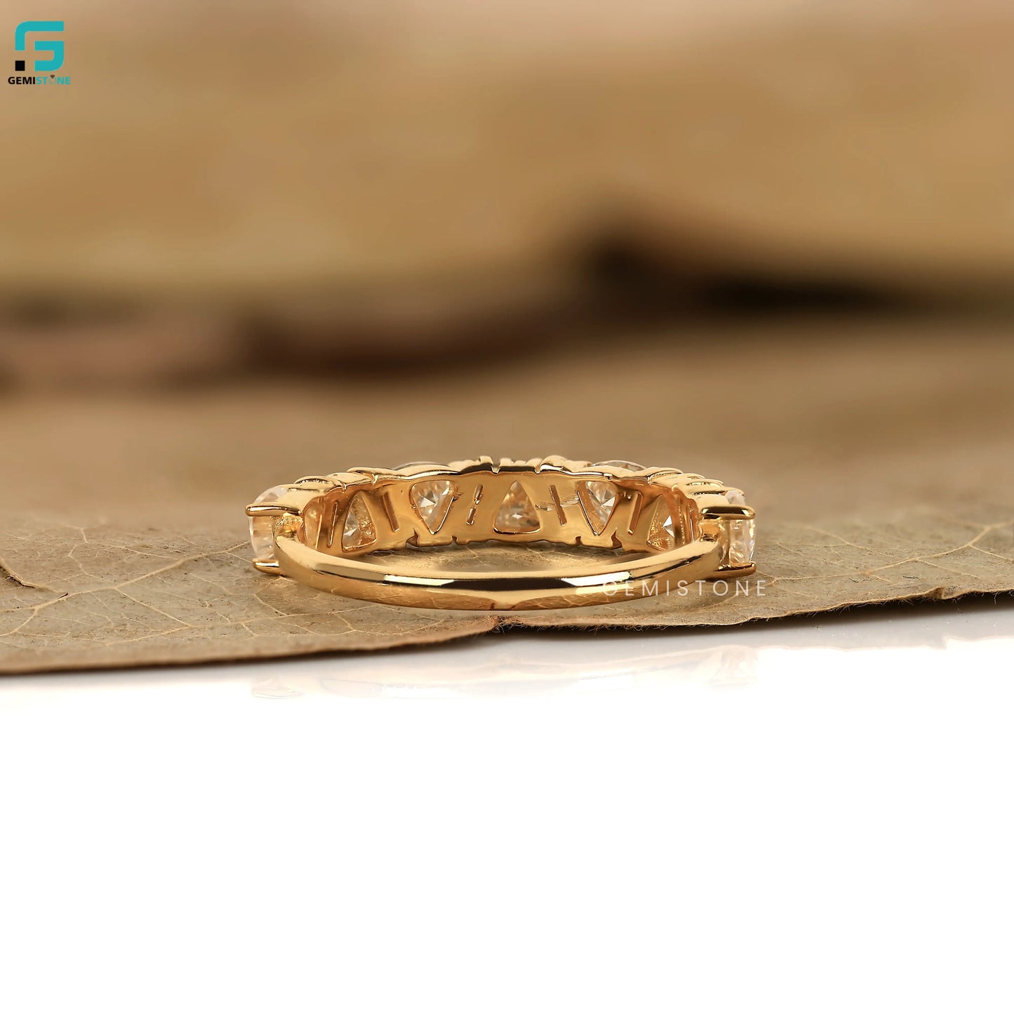 Half Eternity Trillion & Baguette Cut Lab Diamond Band