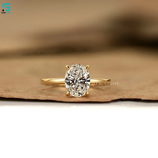 3CT Solitare Prong Set Oval Lab Diamond Annivasary Ring