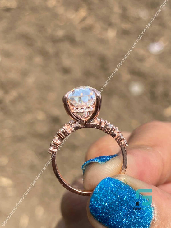 3 CT Pear Cut Solitaire Art Deco Moissanite Engagement Ring For Her