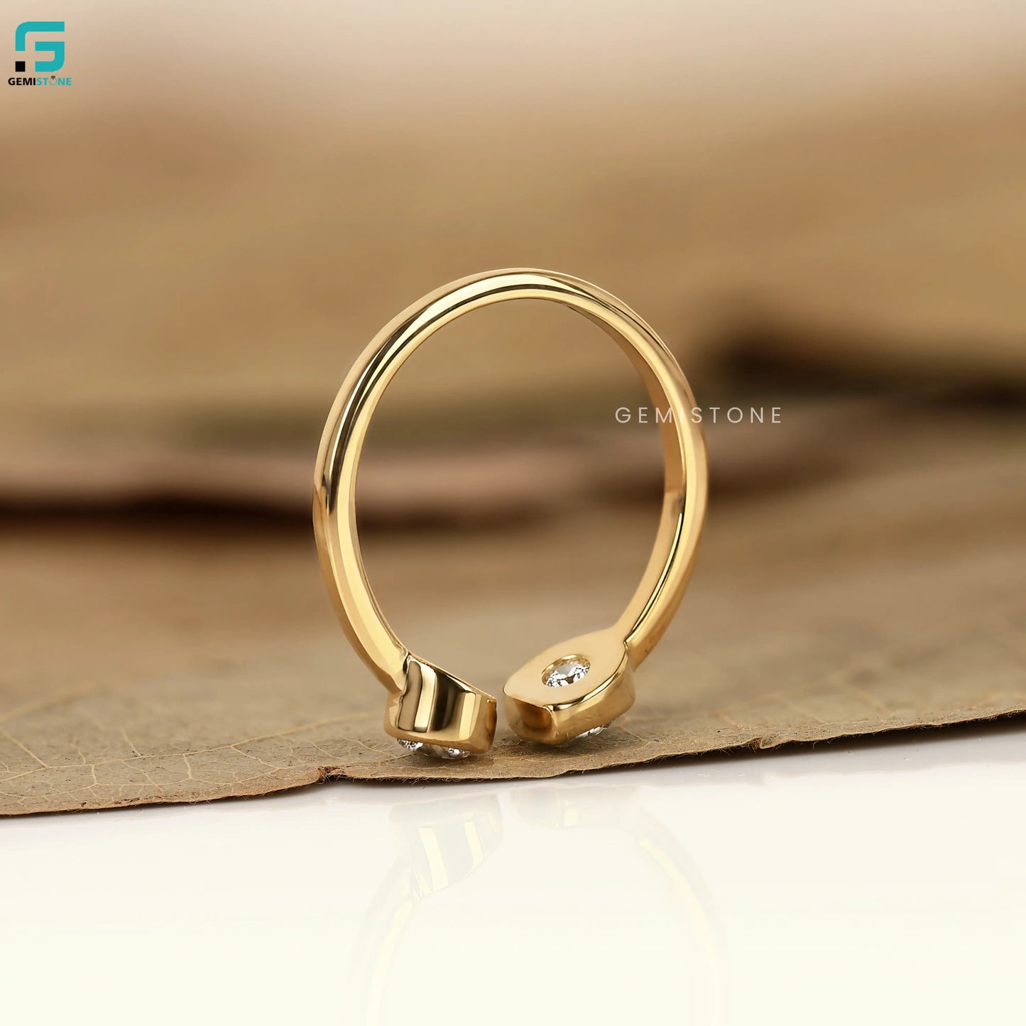 Pear Cut Toi Et Moi Lab Diamond Bezel Set Wedding Ring