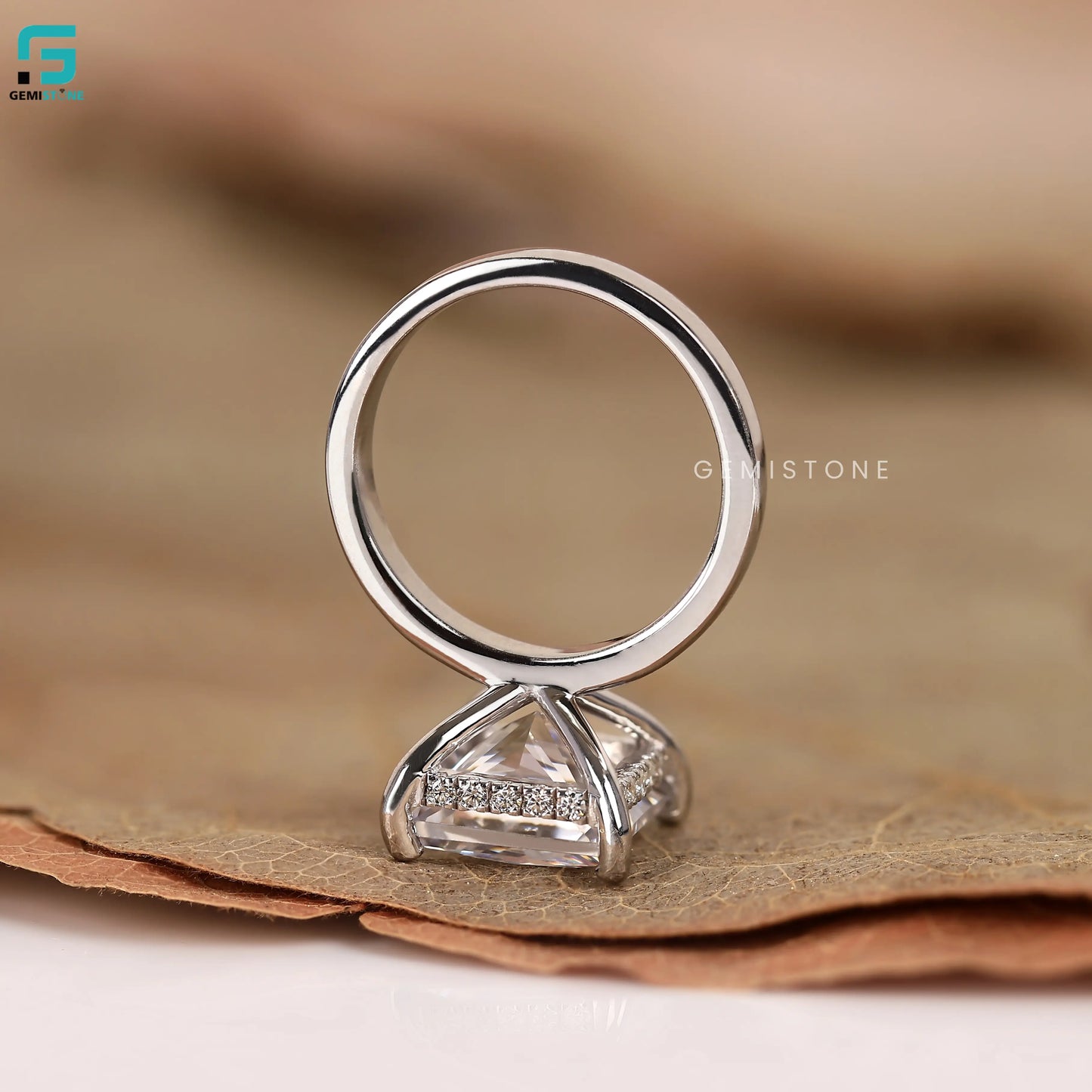 Princess Cut Hidden Halo Lab Diamond Wedding Ring For Women
