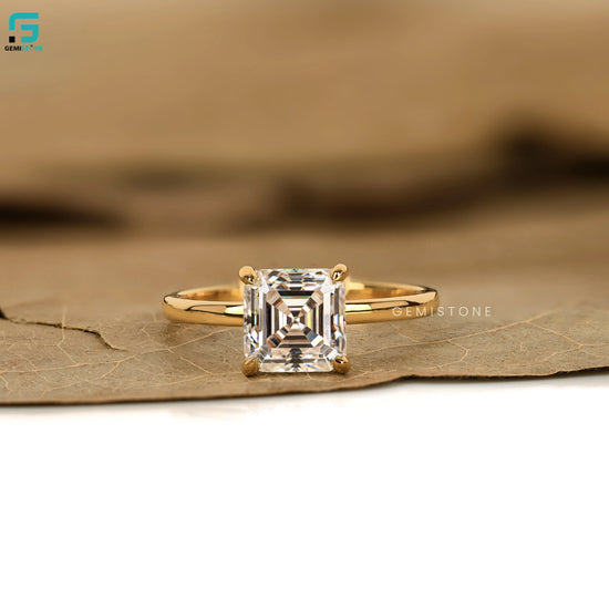 3CT Asscher Cut Lab Diamond Solitare Ring