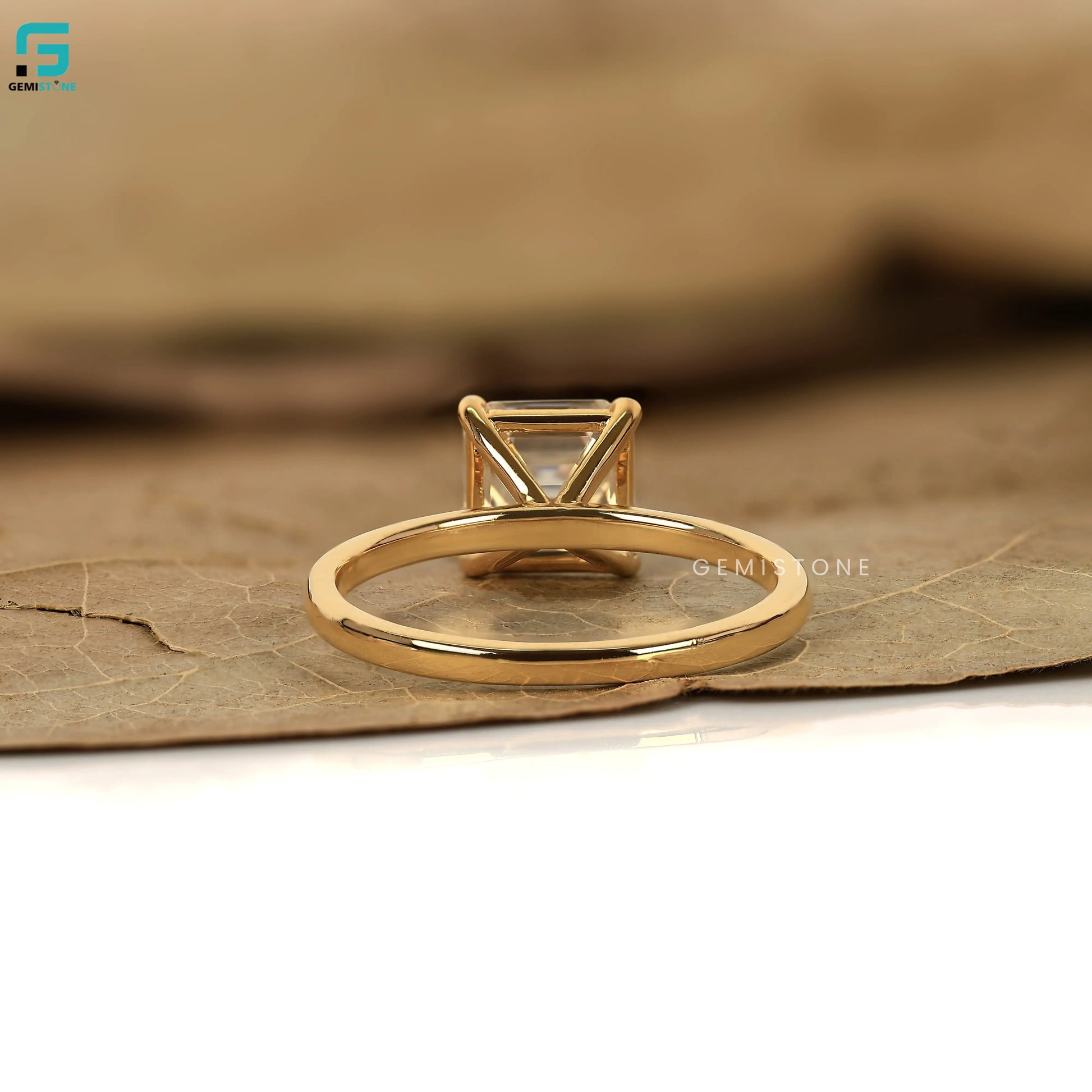 3CT Asscher Cut Lab Diamond Solitare Wedding Ring