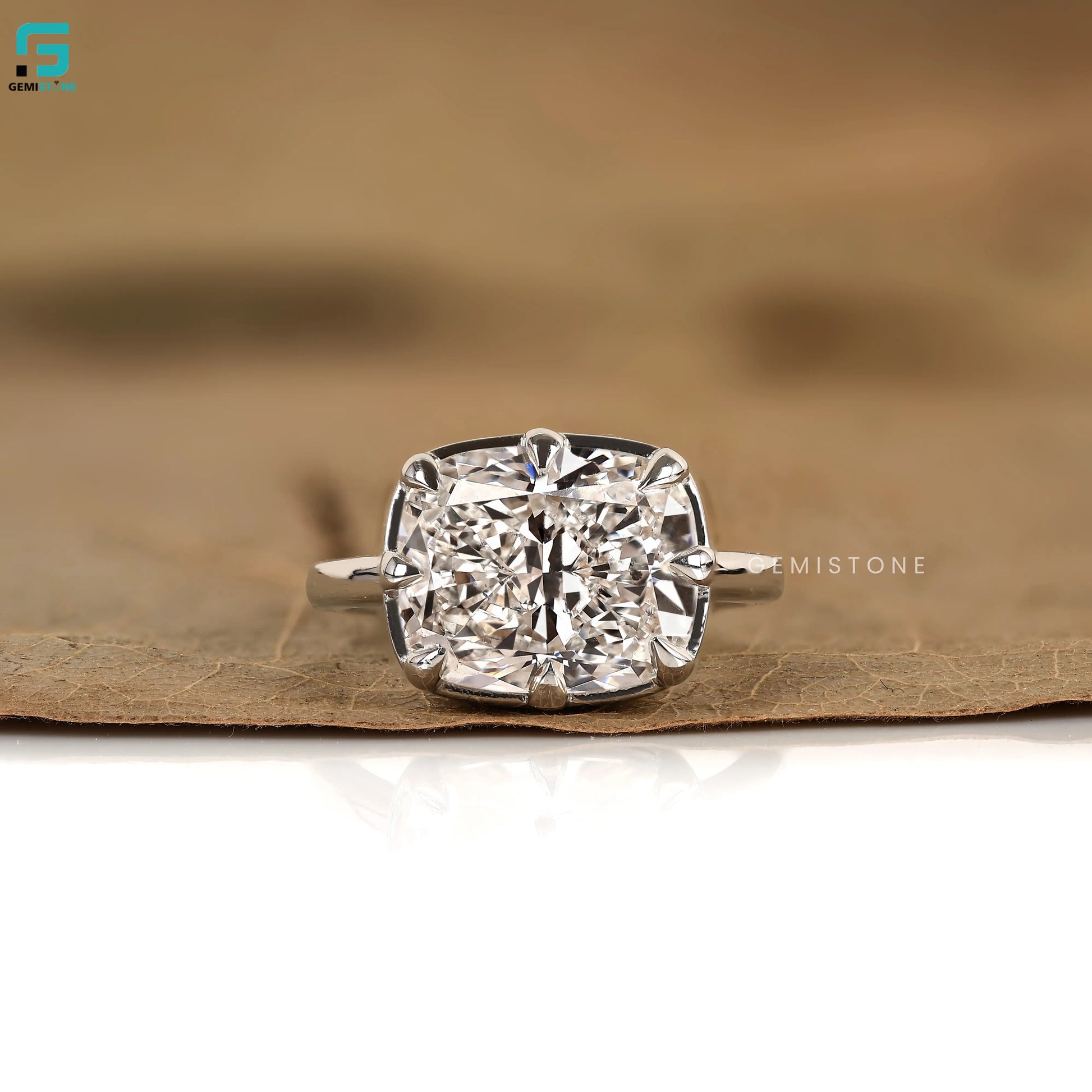 3CT Elongated Cushion Cut Lab Grown Diamond Ring