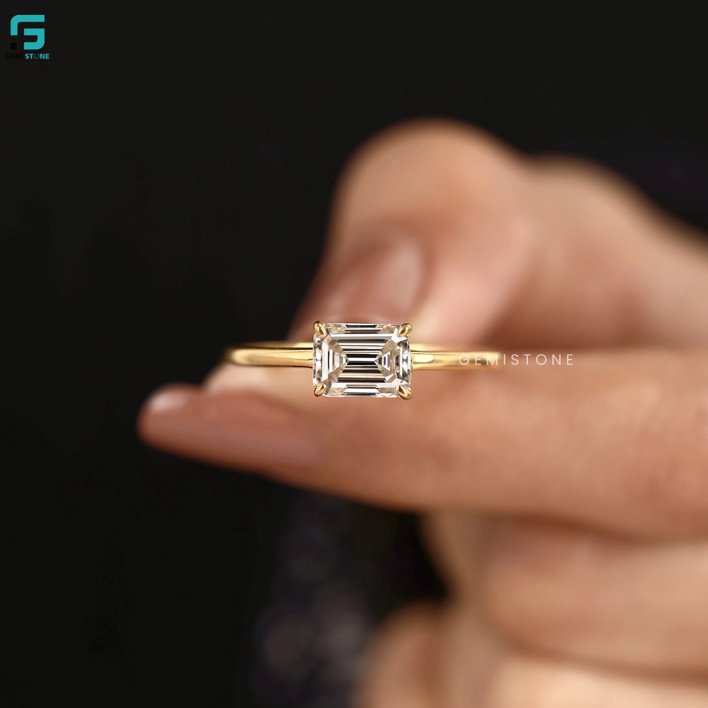 3CT Emerald Cut Lab Diamond Ring For Her